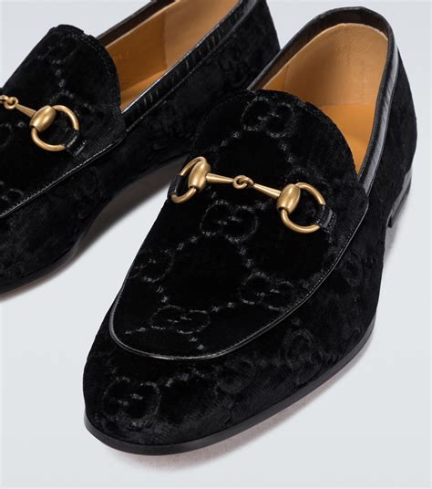 gucci jordaan loafer black|Gucci jordaan velvet loafer.